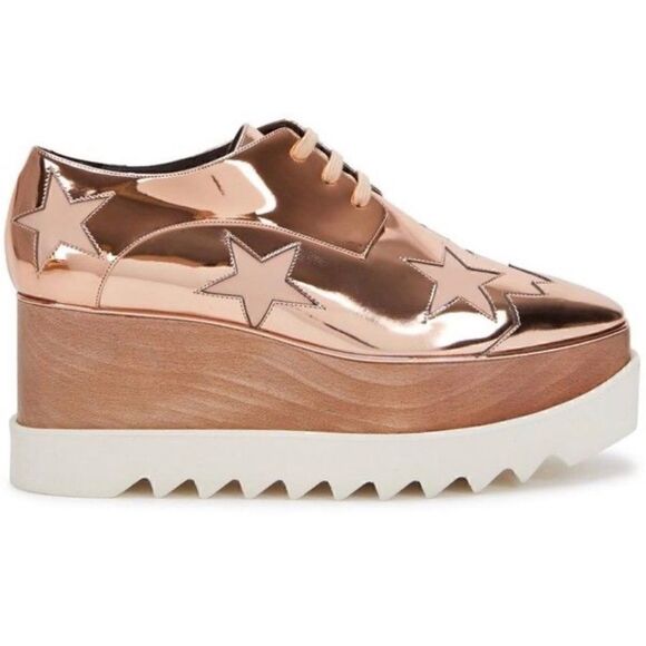 Stella McCartney
Women's Pink Rose Gold Metallic Elyse Stars Sneakers Size 36/6 - Picture 1 of 12